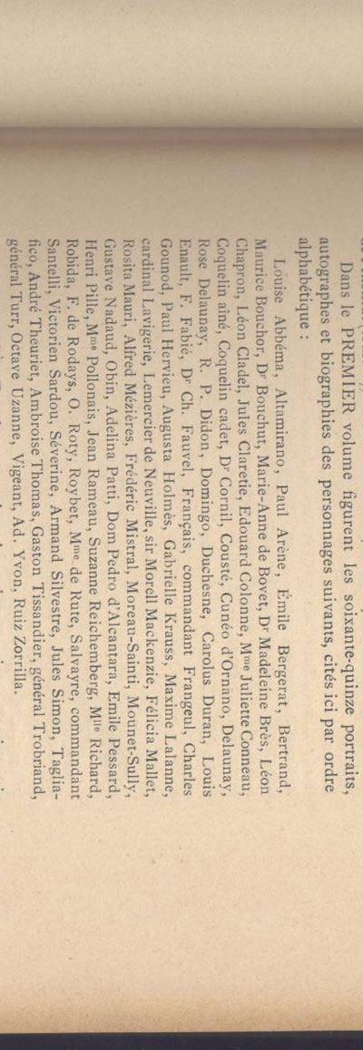  Liste des 75 portraits  l'eau-forte par A. Lalauze contenu dans l' Album Mariani tome 1, reliure Editeur, 1894, Paris, Edition rare, sur www.wanted-rare-books.com/angelo-mariani-vin-a-la-coca-du-perou.htm